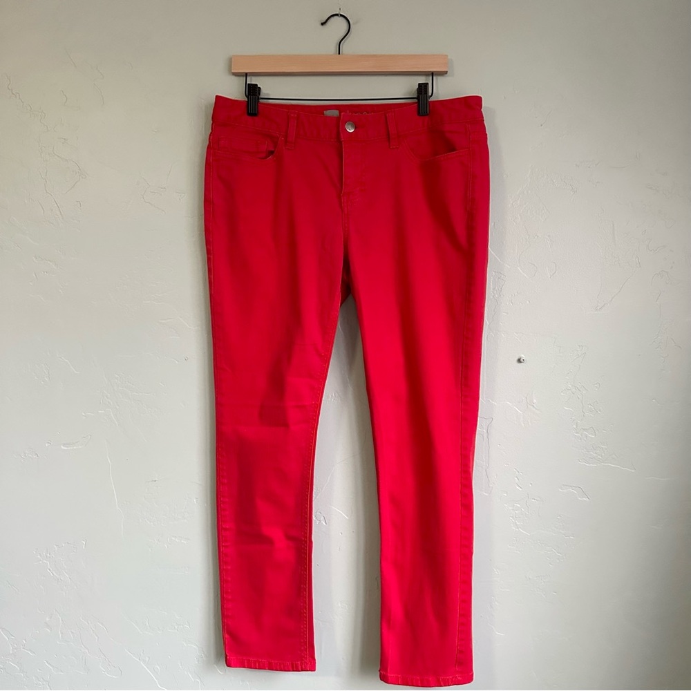 Mossimo Women’s Washed Red Skinny Premium Denim Jeans‎ Size 12 Fit 4 EUC
